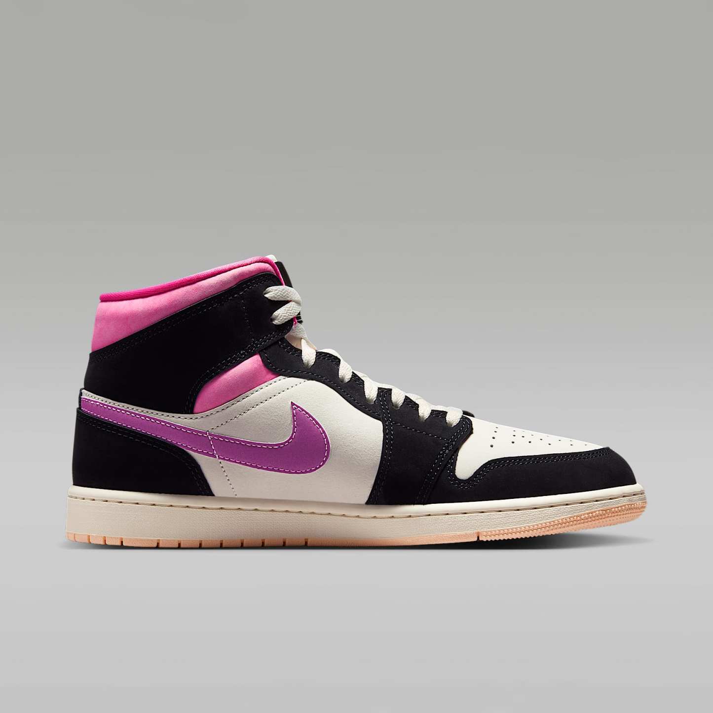 Air Jordan 1 Mid SE Schuh (Herren) – Schwarz/Sail/Pinksicle/University Gold