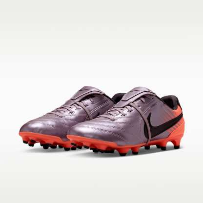 Nike Tiempo Ligera Pro Low-Top-Fußballschuh für normalen Rasen – Bleached Lilac/Total Orange/Schwarz