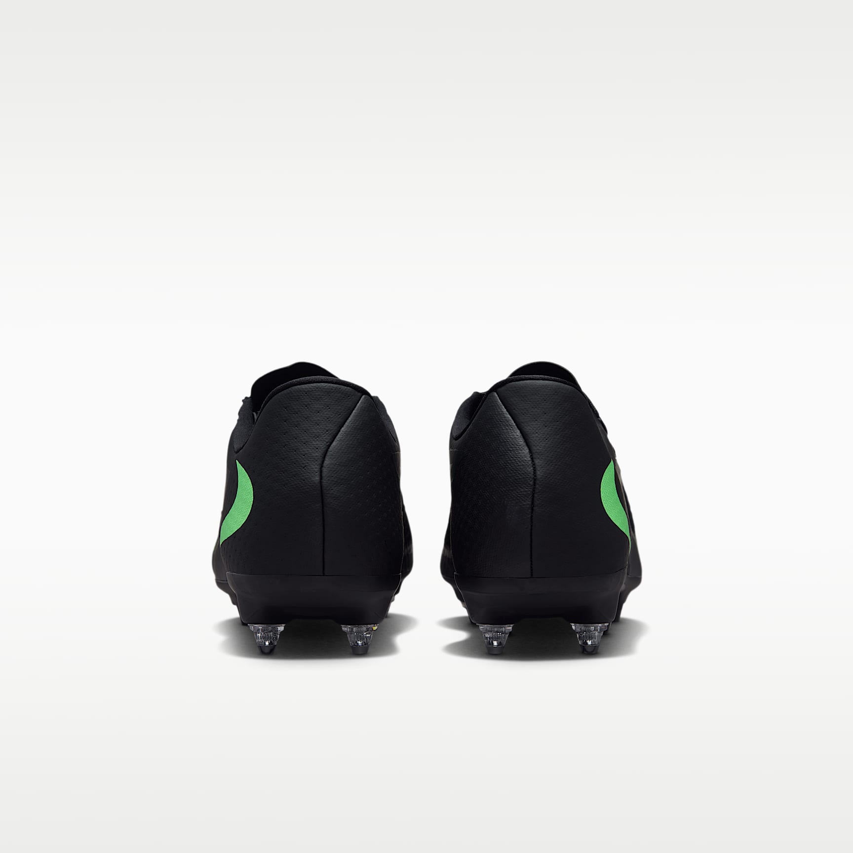 Nike Phantom 6 Low Academy Fußballschuh für weichen Rasen – Schwarz/Schwarz/Illusion Green
