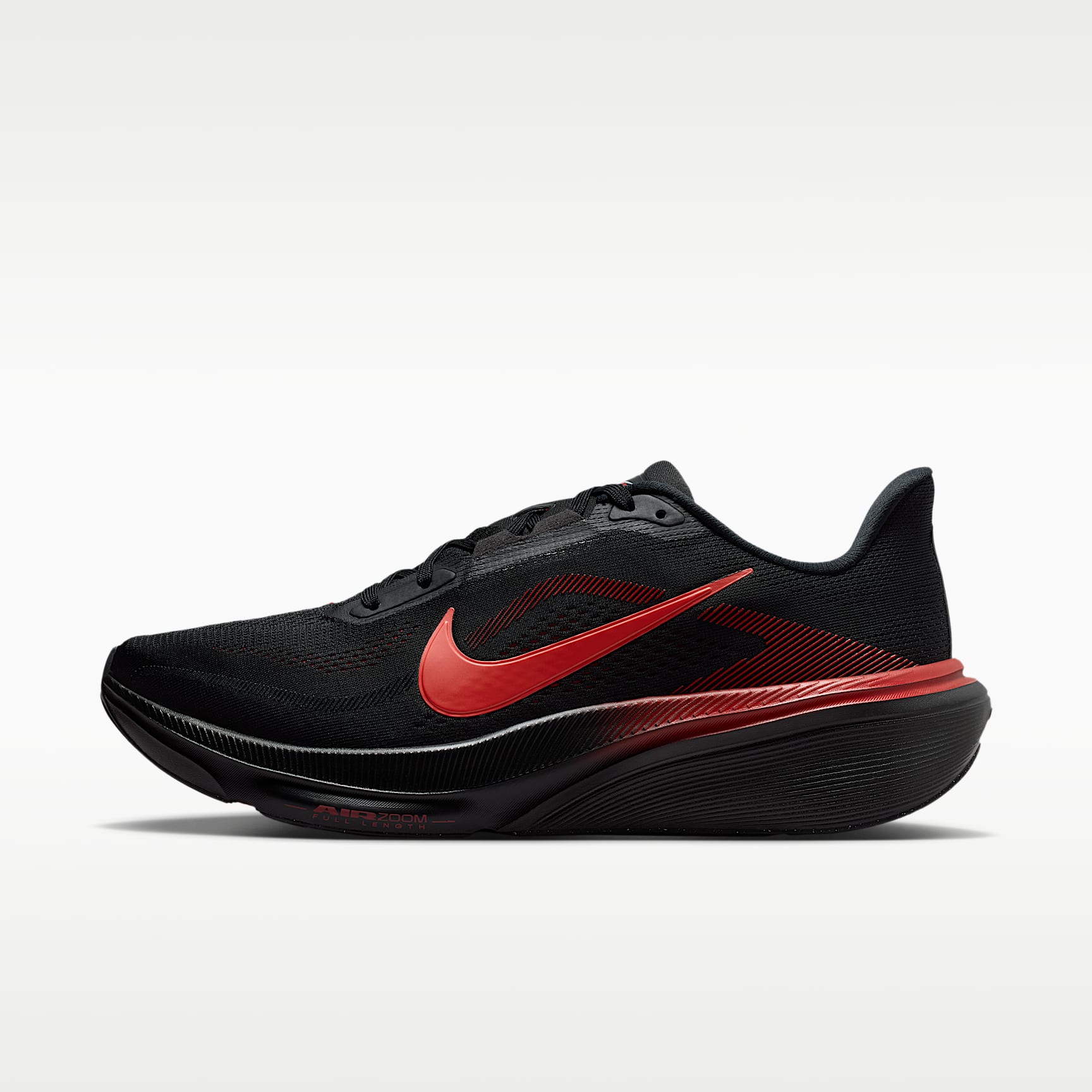 Nike Pegasus 42 Straßenlaufschuh (Herren) – Schwarz/University Red/Wolf Grey/Bright Crimson