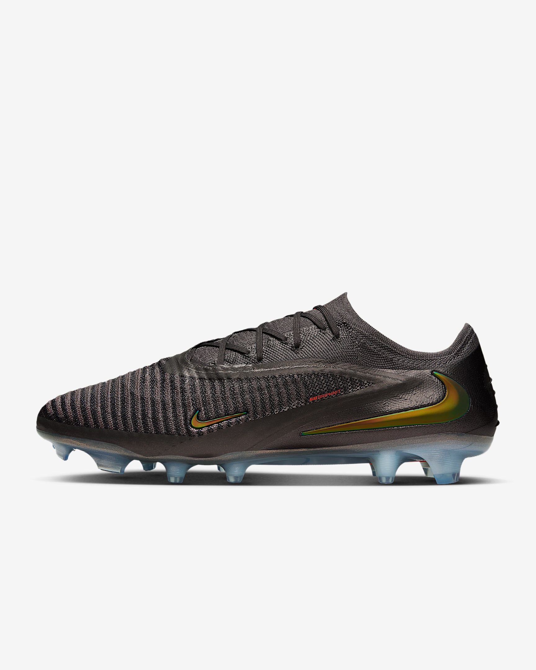 Nike Phantom 6 Low Elite LV8 Fußballschuh für normalen Rasen – Medium Ash/Schwarz/Gold Amber
