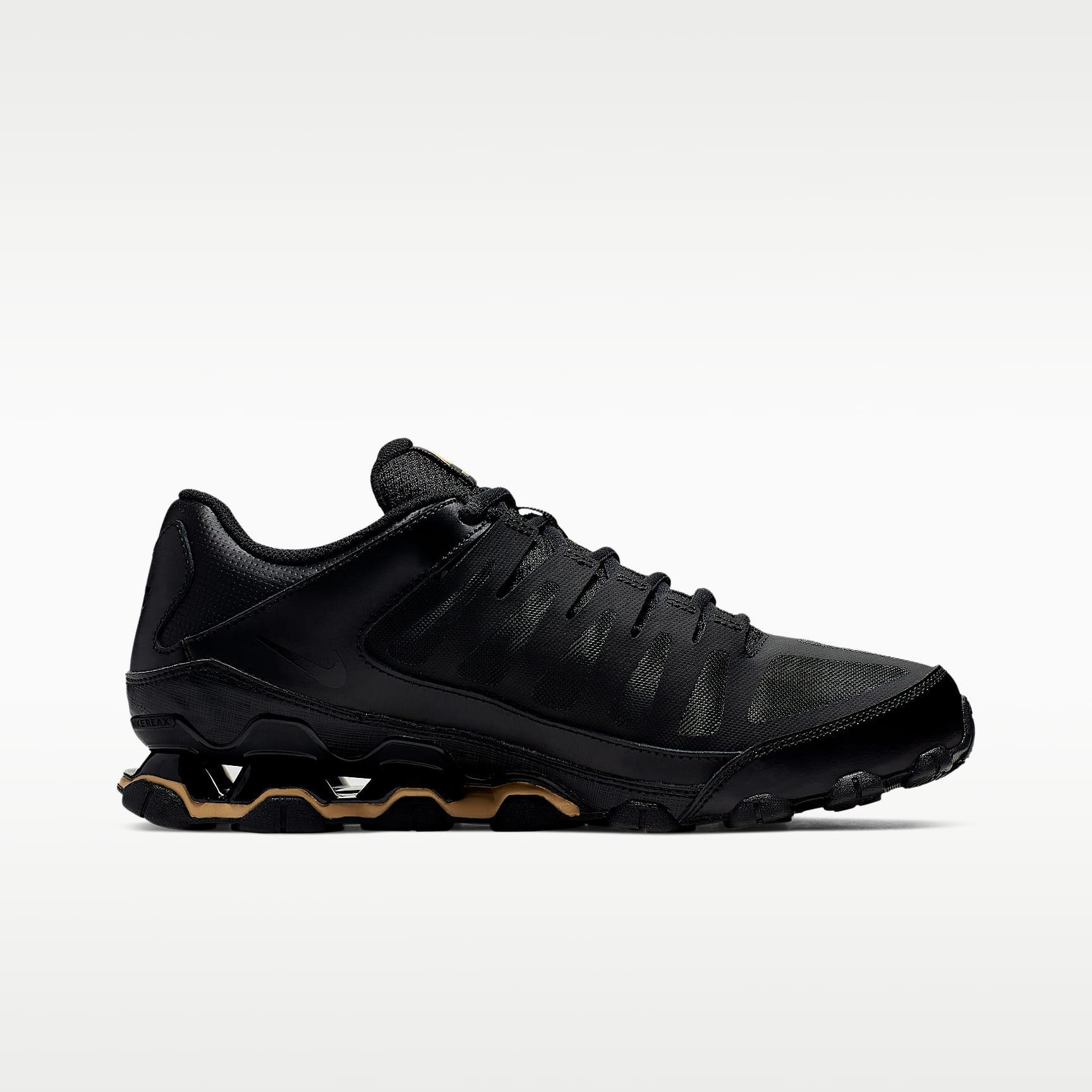 Nike Reax 8 TR Workout-Schuh für Herren – Schwarz/Schwarz/Metallic Gold