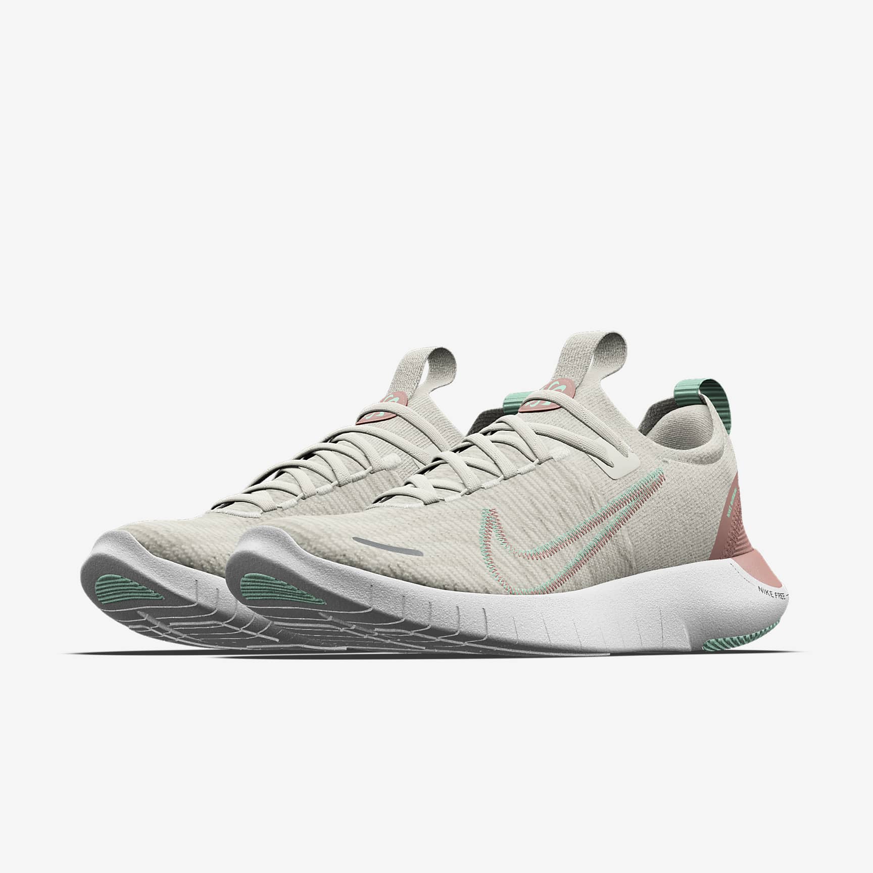 Nike Free RN By You personalisierbarer Straßenlaufschuh für Herren – Weiß/Platinum Tint/Weiß [3056644739]