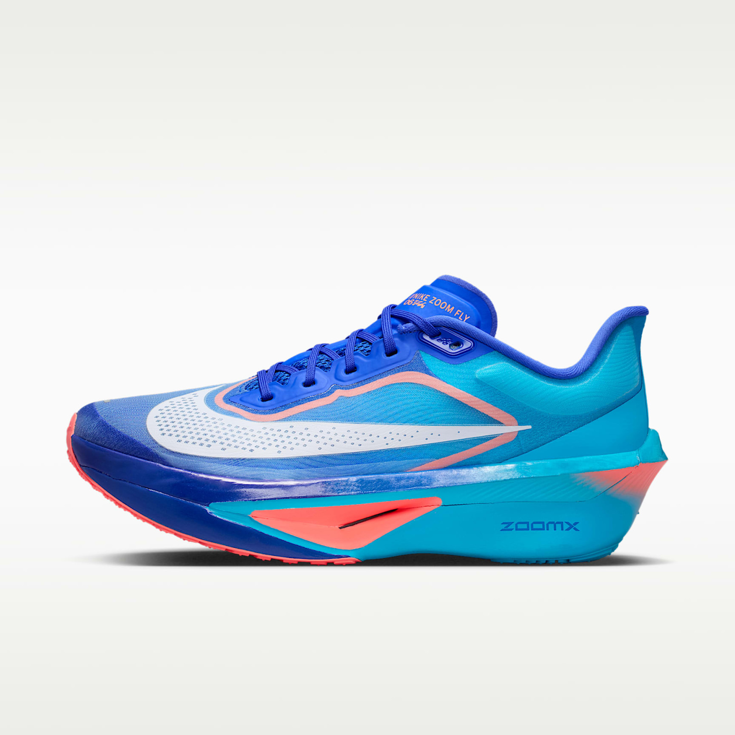 Nike Zoom Fly 6 Straßenlaufschuh für Wettkämpfe (Herren) – Racer Blue/Blue Lightning/Atomic Pink/Weiß