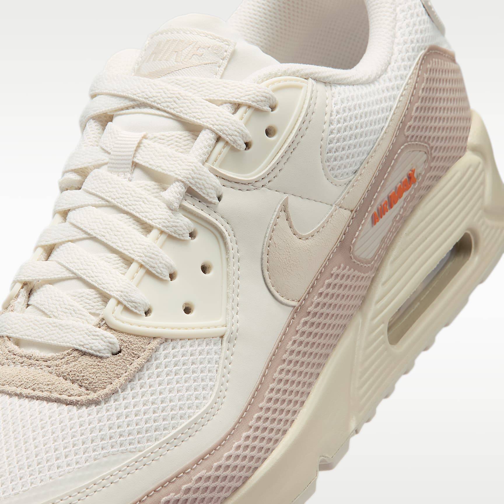 Nike Air Max 90 Premium Schuh (Herren) – Phantom/Cream II/Safety Orange/Light Orewood Brown