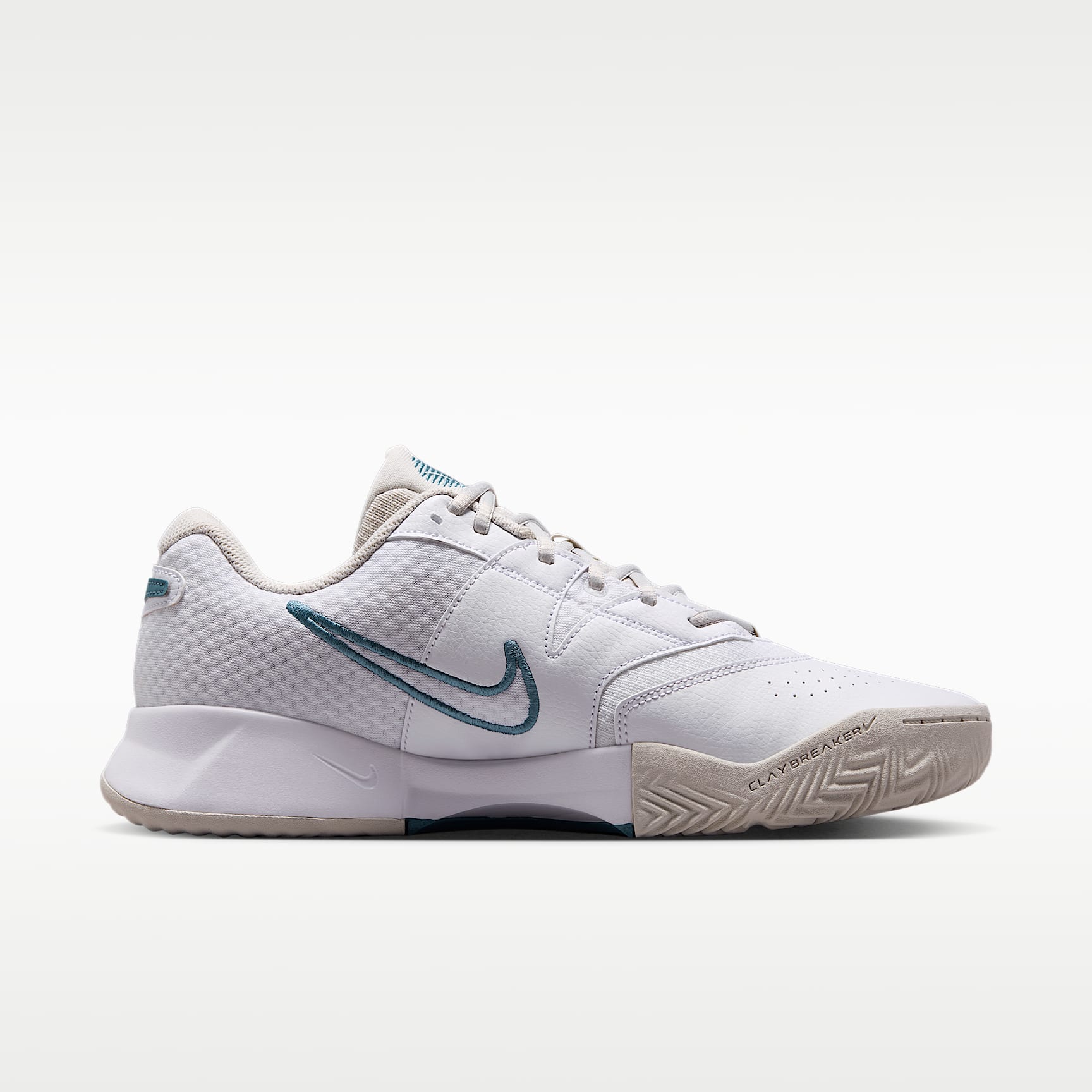 NikeCourt Lite 4 Herren-Tennisschuh für Sandplätze – Weiß/Light Bone/New Slate/Smokey Blue