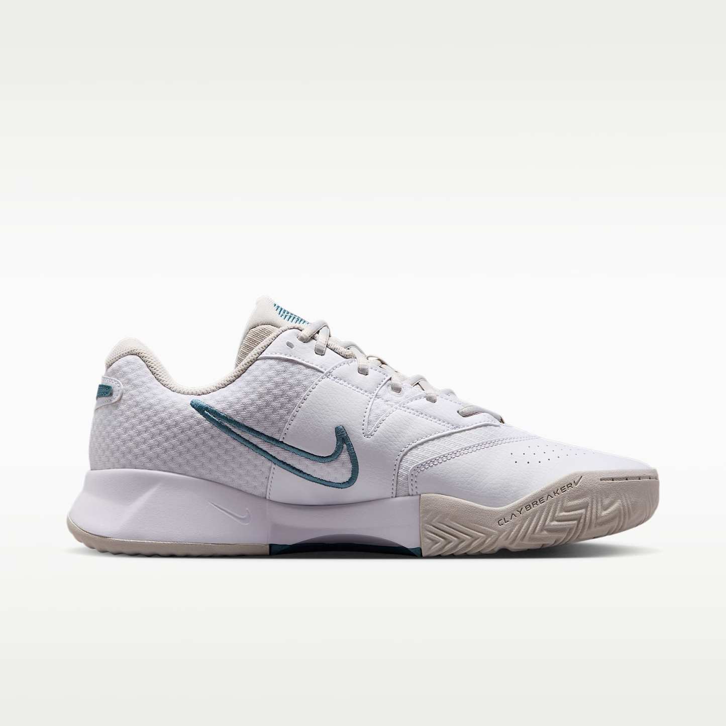 NikeCourt Lite 4 Herren-Tennisschuh für Sandplätze – Weiß/Light Bone/New Slate/Smokey Blue