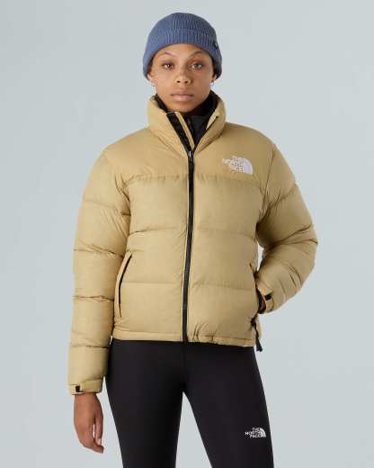 1996 Retro Nuptse Jacke für Damen – Khaki Stone-Recycled Down