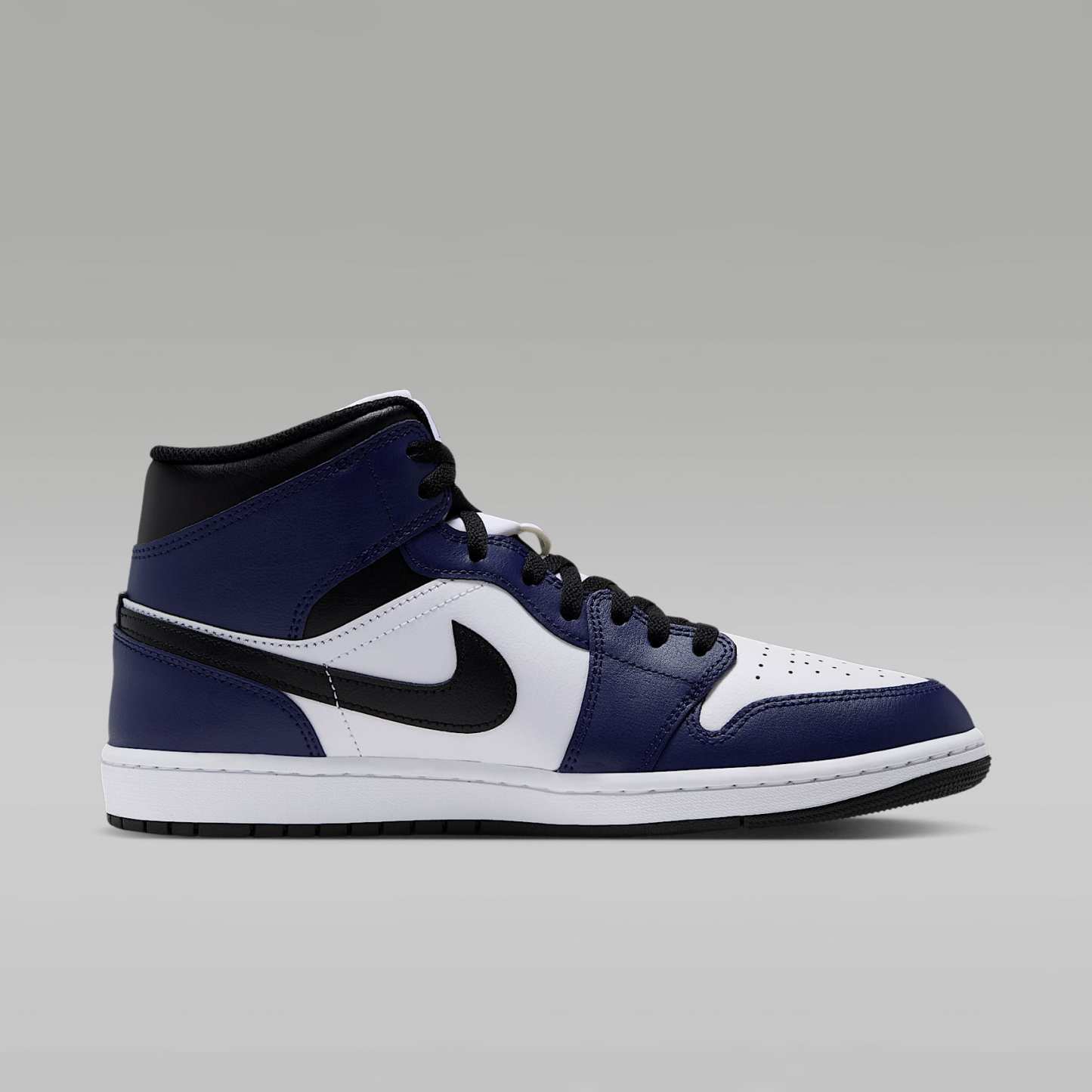 Air Jordan 1 Mid Herrenschuh – Weiß/College Navy/Weiß/Tech Grey