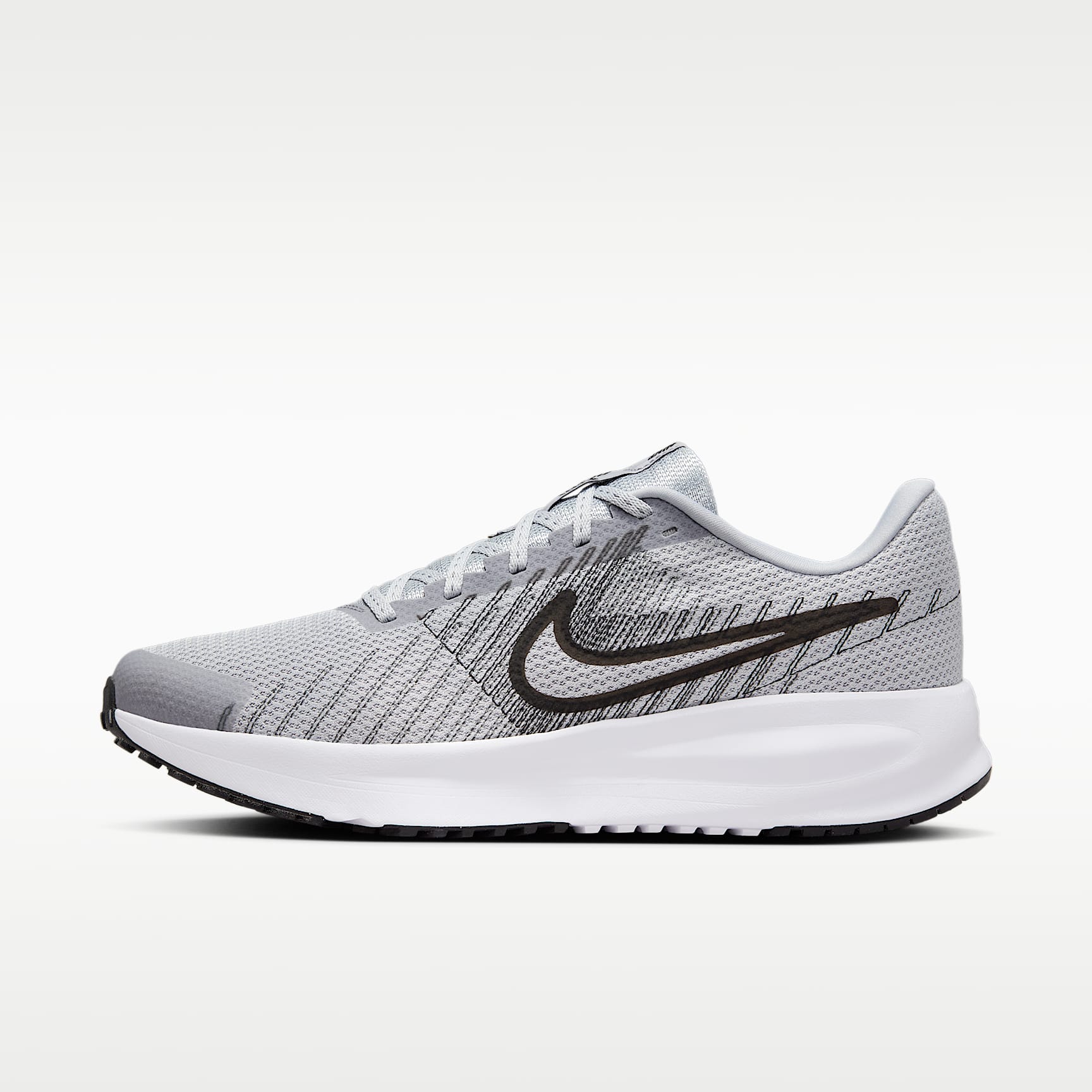Nike Run Defy Straßenlaufschuh (Herren) – Wolf Grey/Weiß/Iron Grey/Schwarz