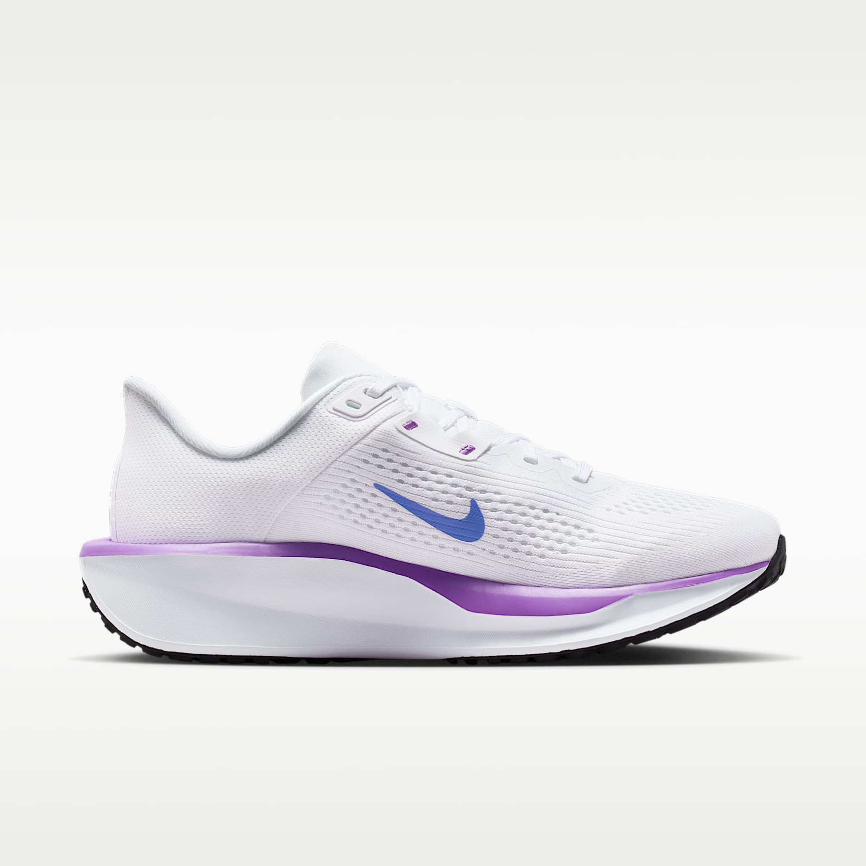 Nike Quest 6 Straßenlaufschuh (Damen) – Weiß/Schwarz/Bright Violet/Sapphire