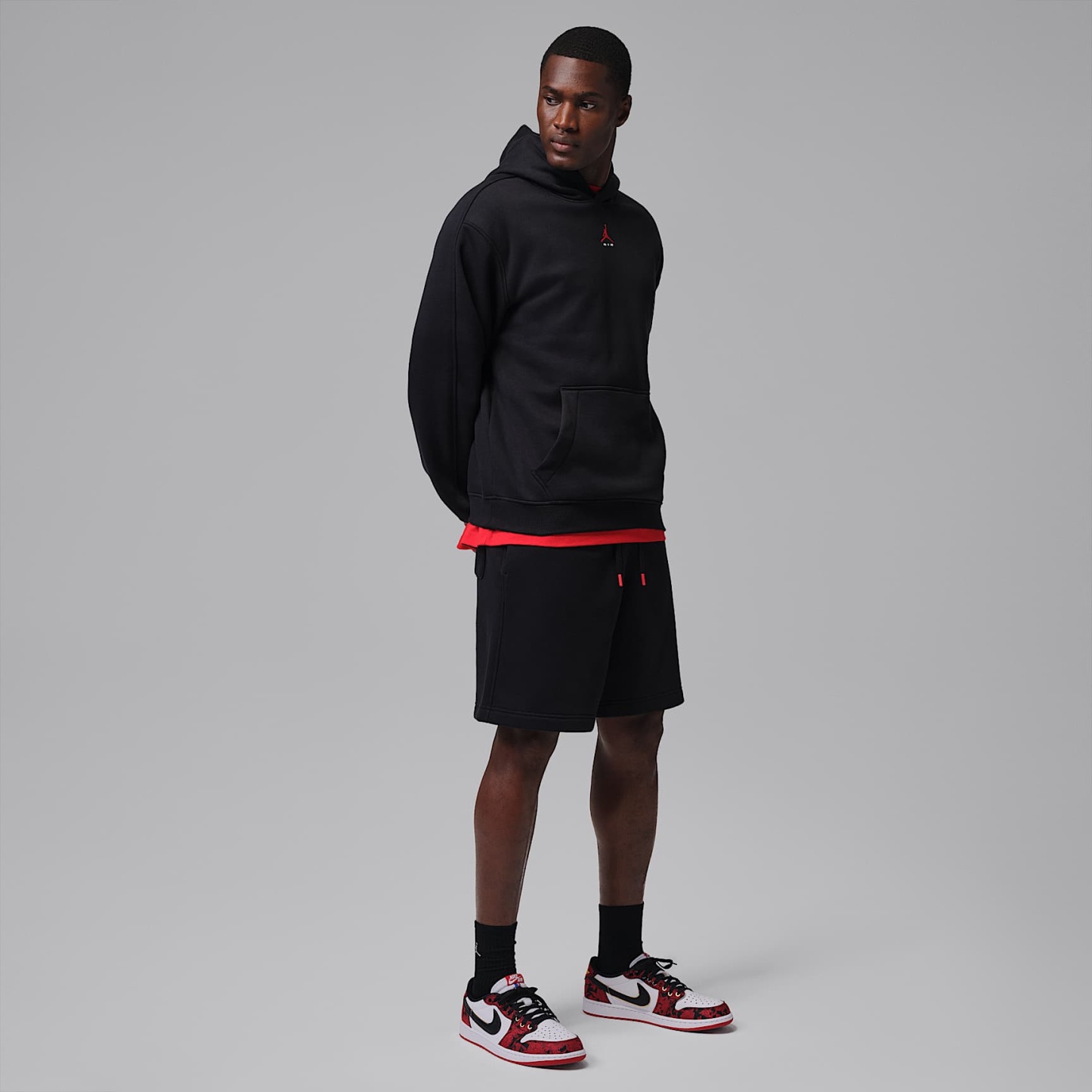 Air Jordan 1 Retro Low OG "Garden" Schuh (Herren) – Schwarz/Summit White/Laser Fuchsia/Varsity Red