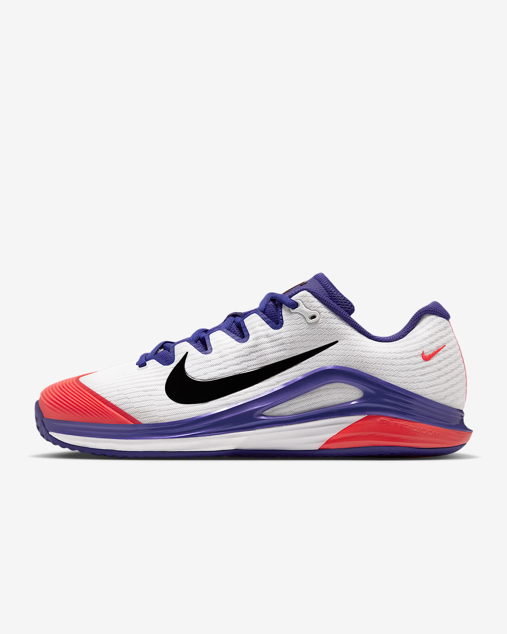 Nike Vapor 12 PRM Tennisschuhe für Clay Courts (Herren) – Weiß/Dark Concord/Bright Crimson/Burgundy Ash