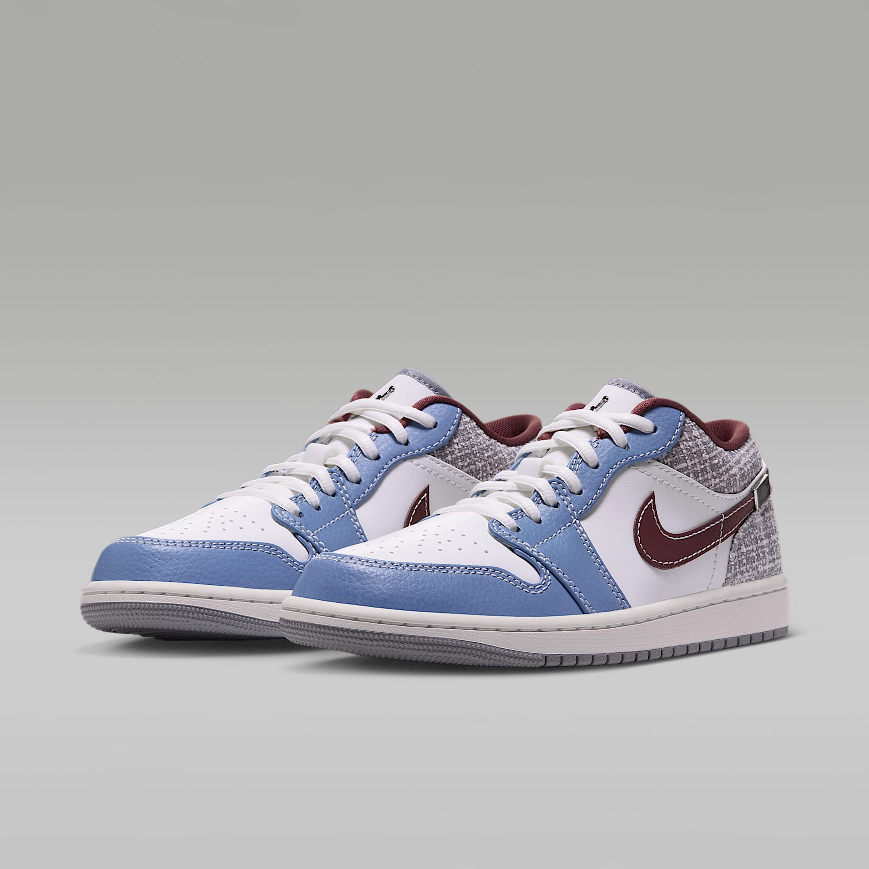 Air Jordan 1 Low Damenschuh – Summit White/Summit White/Work Blue/Light Boulder