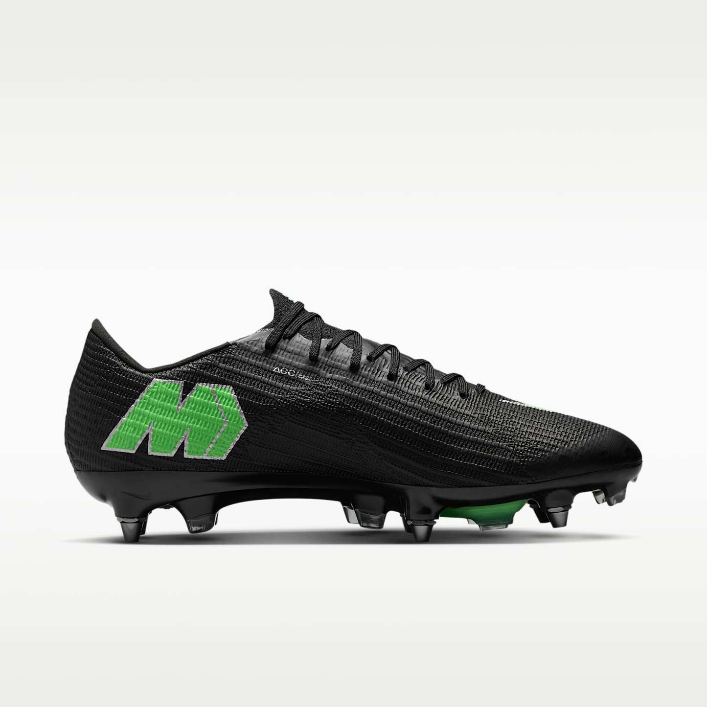 Nike Mercurial Superfly 11 Elite Low-Top-Fußballschuh für weichen Rasen – Schwarz/Schwarz/Illusion Green