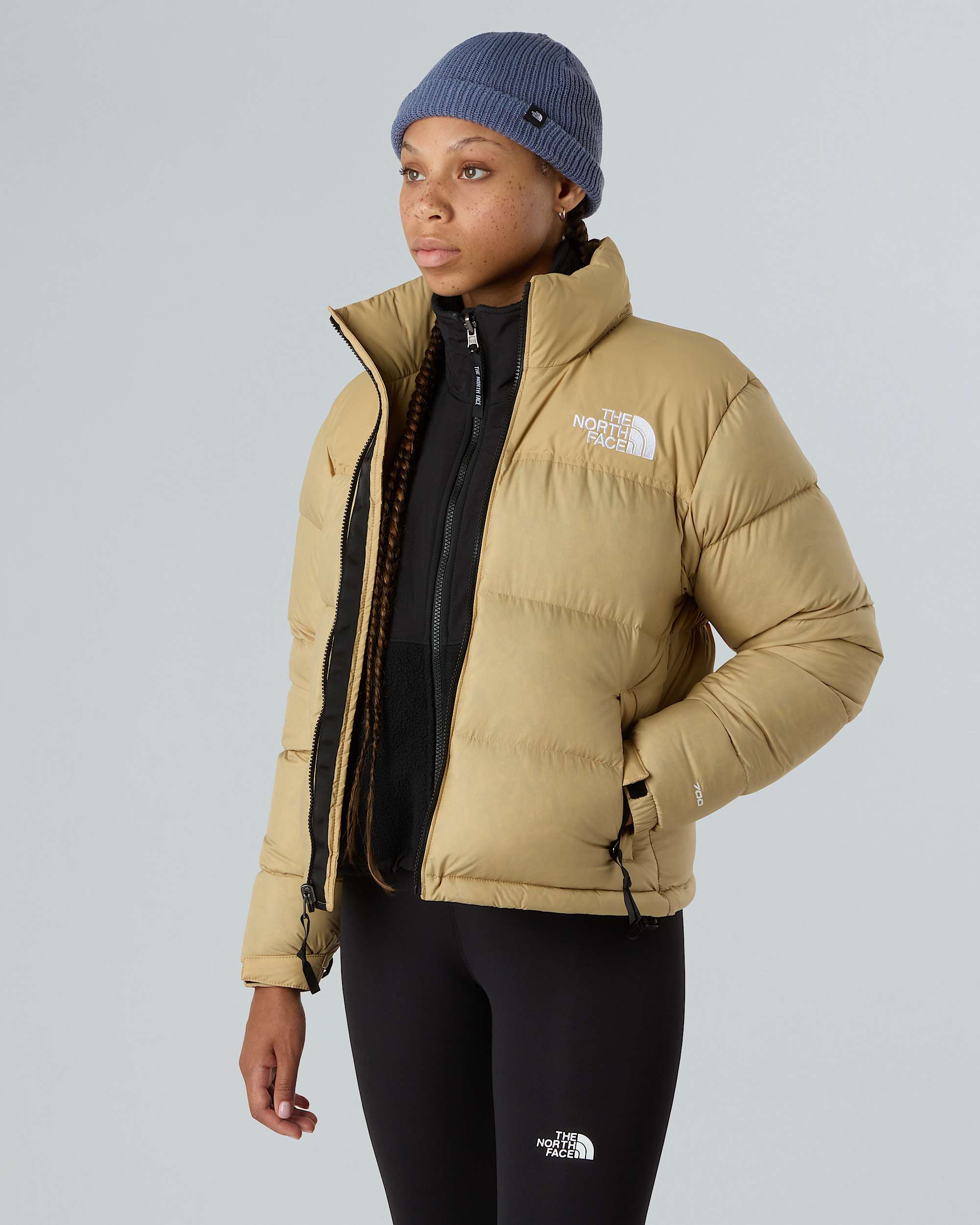 1996 Retro Nuptse Jacke für Damen – Khaki Stone-Recycled Down