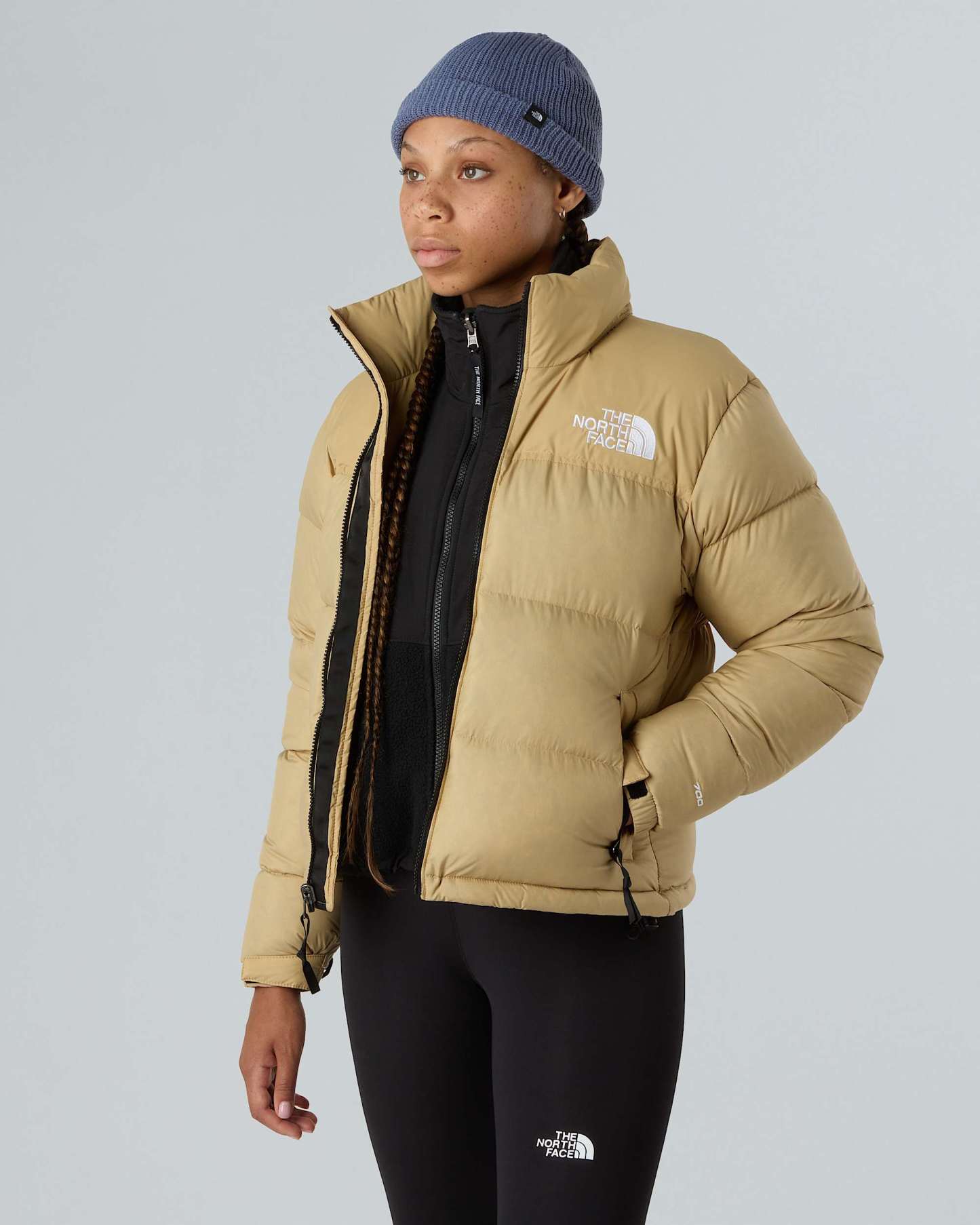 1996 Retro Nuptse Jacke für Damen – Khaki Stone-Recycled Down