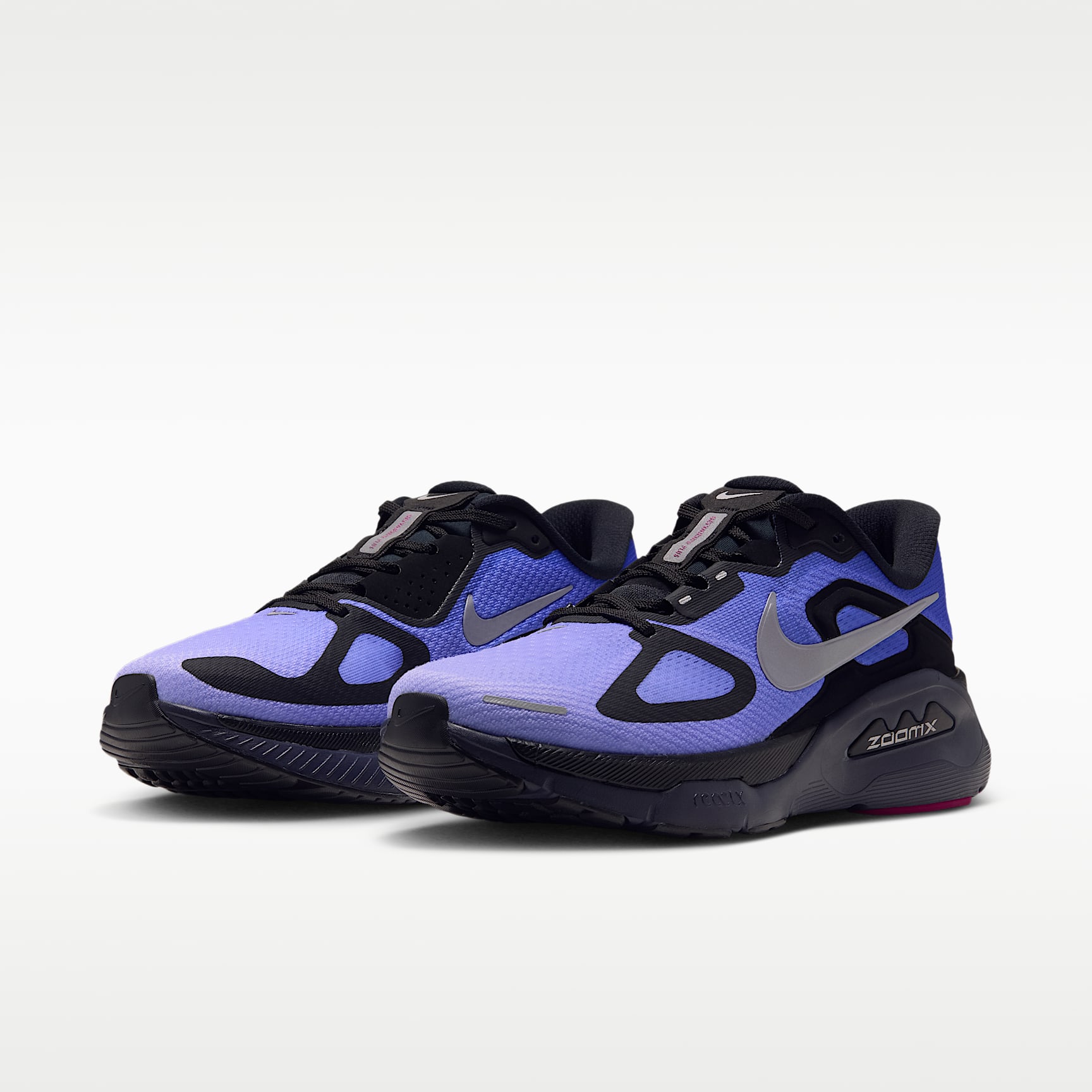 Nike Structure Plus Straßenlaufschuh (Damen) – Schwarz/Persian Violet/Purple Pulse/Metallic Silver