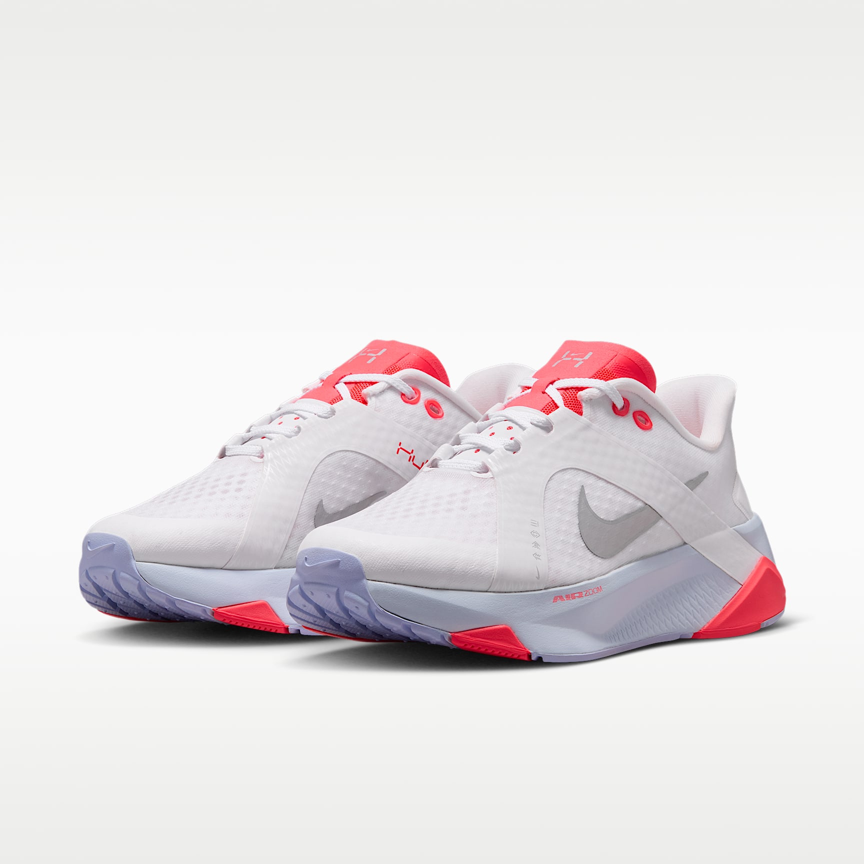 Nike Hybrid RN Trainingsschuh (Damen) – Weiß/Laser Crimson/Football Grey/Metallic Silver