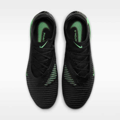 Nike Phantom 6 Low Elite Fußballschuh für normalen Rasen – Schwarz/Schwarz/Illusion Green