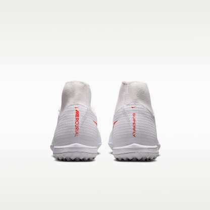 Nike Mercurial Superfly 11 Academy High-Top-Fußballschuh für Turf – Weiß/Bright Crimson/Blur