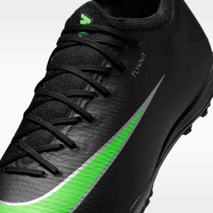 Nike Mercurial Vapor 17 Pro Low-Top-Fußballschuh für Turf – Schwarz/Schwarz/Illusion Green