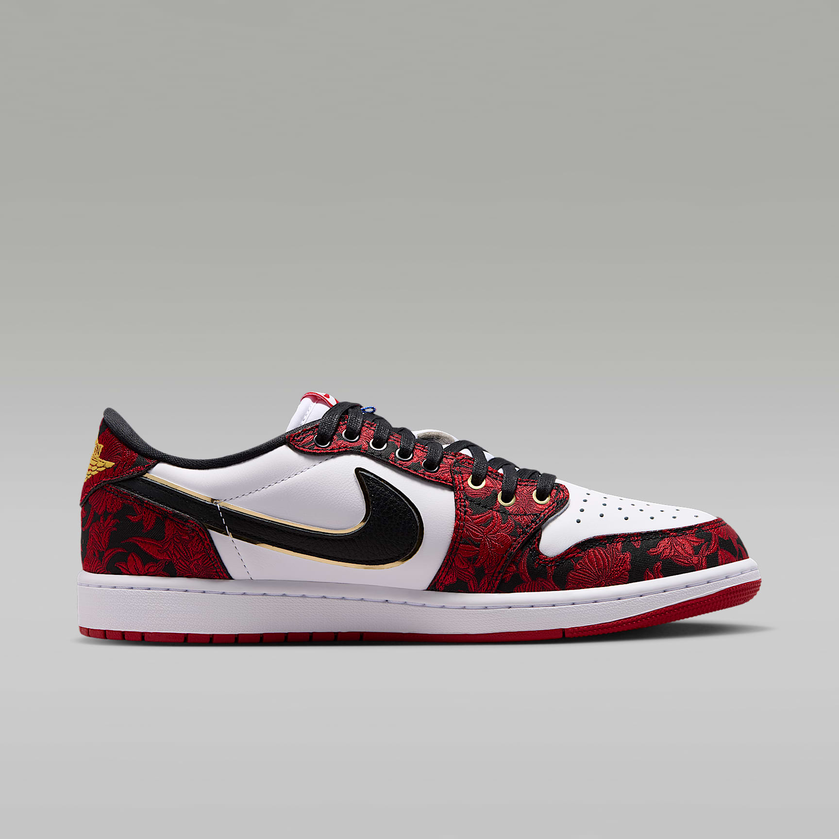 Air Jordan 1 Retro Low OG "Garden" Schuh (Herren) – Schwarz/Summit White/Laser Fuchsia/Varsity Red