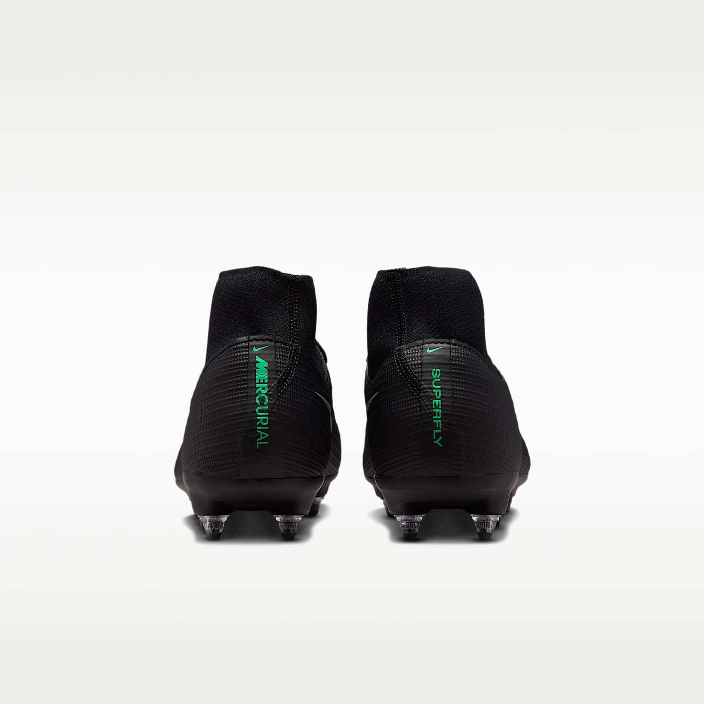 Nike Mercurial Superfly 11 Academy High-Top-Fußballschuh für weichen Rasen – Schwarz/Schwarz/Illusion Green