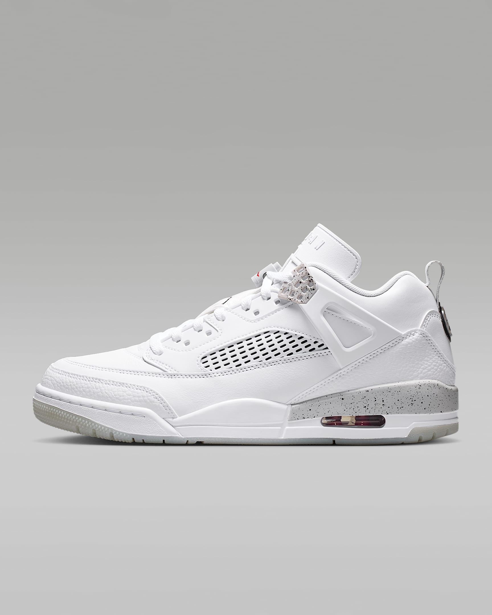 Jordan Spizike Low Schuh (Herren) – Weiß/Grey Fog/Fire Red/Schwarz