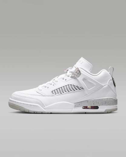 Jordan Spizike Low Schuh (Herren) – Weiß/Grey Fog/Fire Red/Schwarz