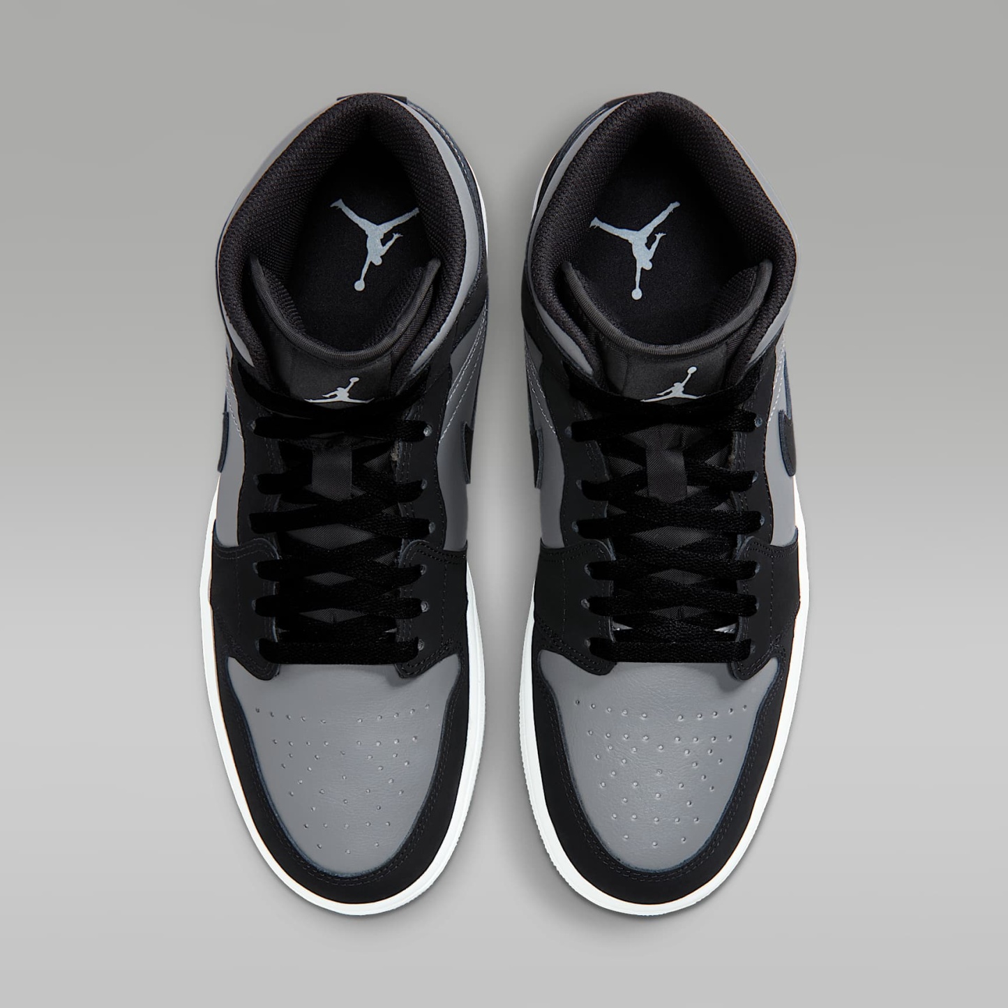 Air Jordan 1 Mid Schuh (Herren) – Schwarz/Cool Grey/Light Armory Blue/Schwarz