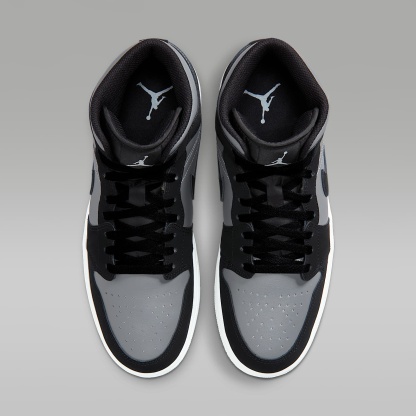 Air Jordan 1 Mid Schuh (Herren) – Schwarz/Cool Grey/Light Armory Blue/Schwarz