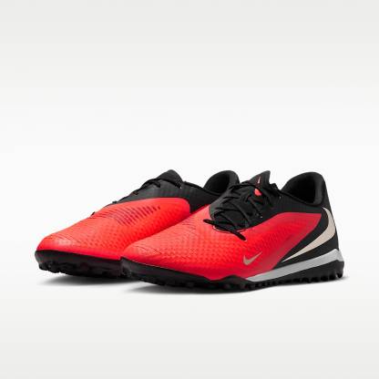 Nike Phantom 6 Low Academy Fußballschuh für Turf – Bright Crimson/Schwarz/Blur
