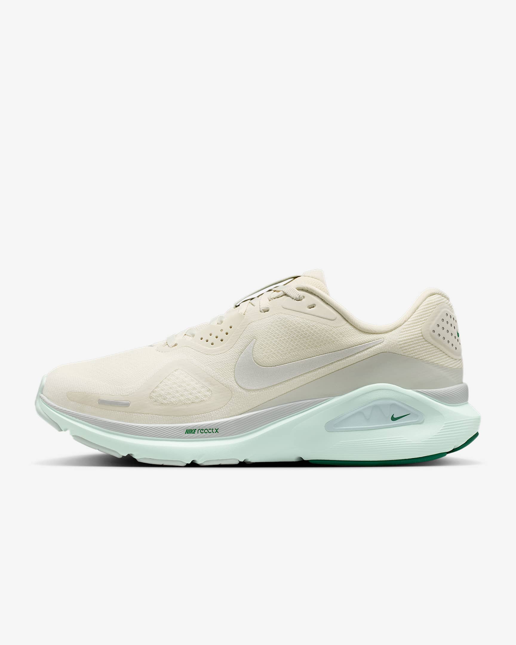 Nike Structure 26 Straßenlaufschuh (Damen) – Sea Glass/Light Silver/Barely Green/Metallic Silver