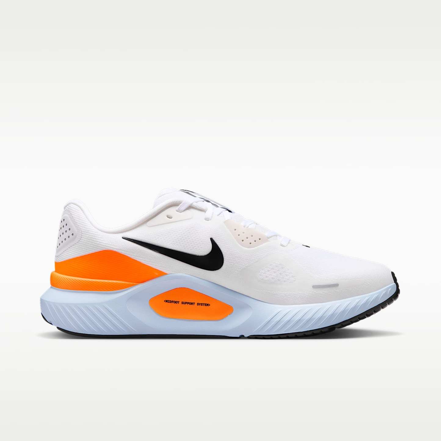 Nike Structure 26 Straßenlaufschuh (Herren) – Weiß/Hydrogen Blue/Total Orange/Schwarz