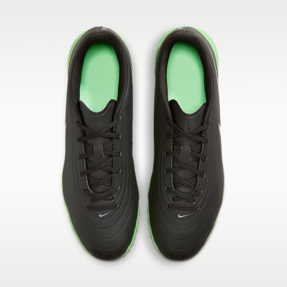 Nike Tiempo Maestro Club Low-Top-Fußballschuh für Turf – Schwarz/Schwarz/Illusion Green