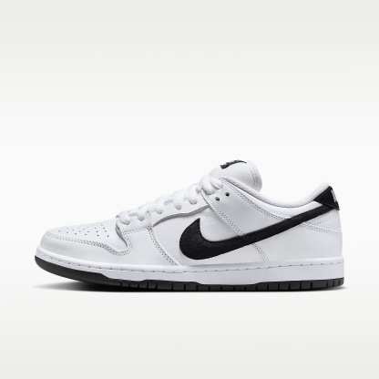 Nike SB Dunk Low Pro Skateboardschuh – Weiß/Weiß/Schwarz/Schwarz