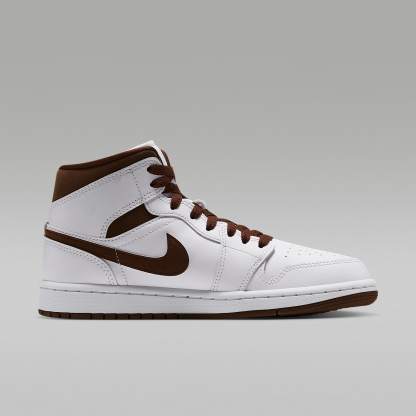 Air Jordan 1 Mid Schuh (Damen) – Weiß/Cacao Wow/Cacao Wow