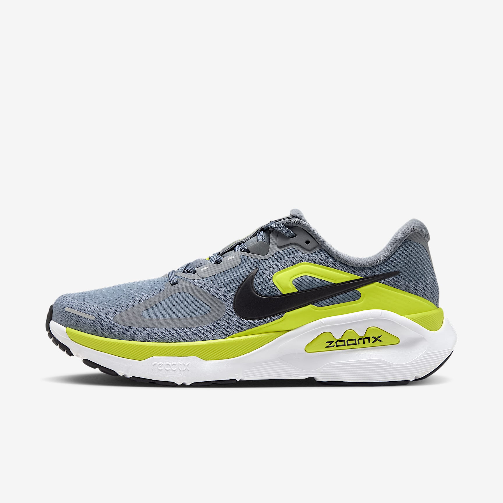 Nike Structure Plus Straßenlaufschuh (Herren) – Cool Grey/Lemon Venom/Weiß/Schwarz
