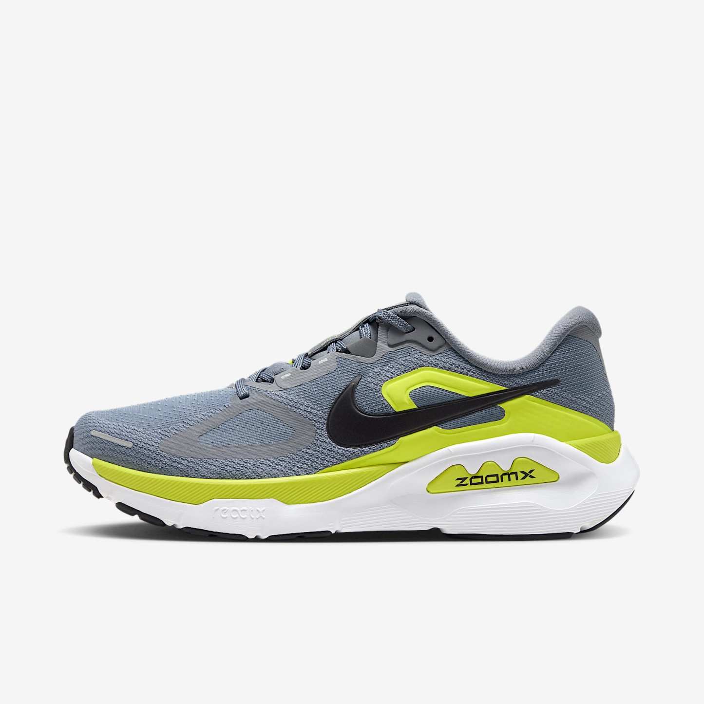 Nike Structure Plus Straßenlaufschuh (Herren) – Cool Grey/Lemon Venom/Weiß/Schwarz
