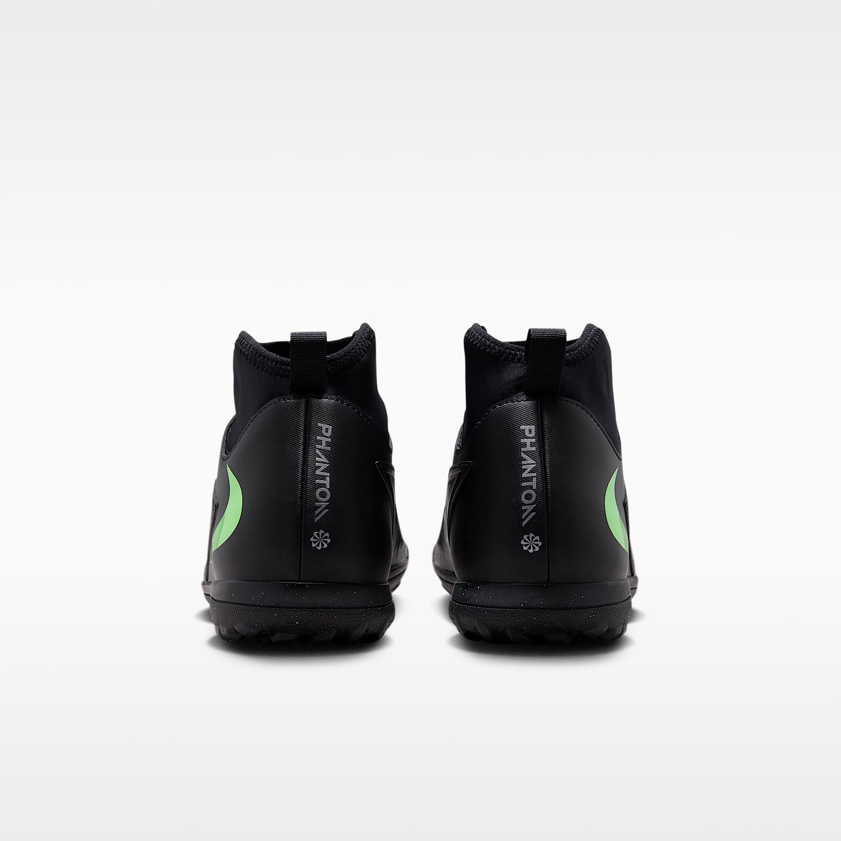 Nike Phantom 6 High Club Fußballschuh für Turf – Schwarz/Schwarz/Illusion Green