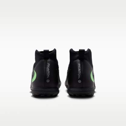 Nike Phantom 6 High Club Fußballschuh für Turf – Schwarz/Schwarz/Illusion Green