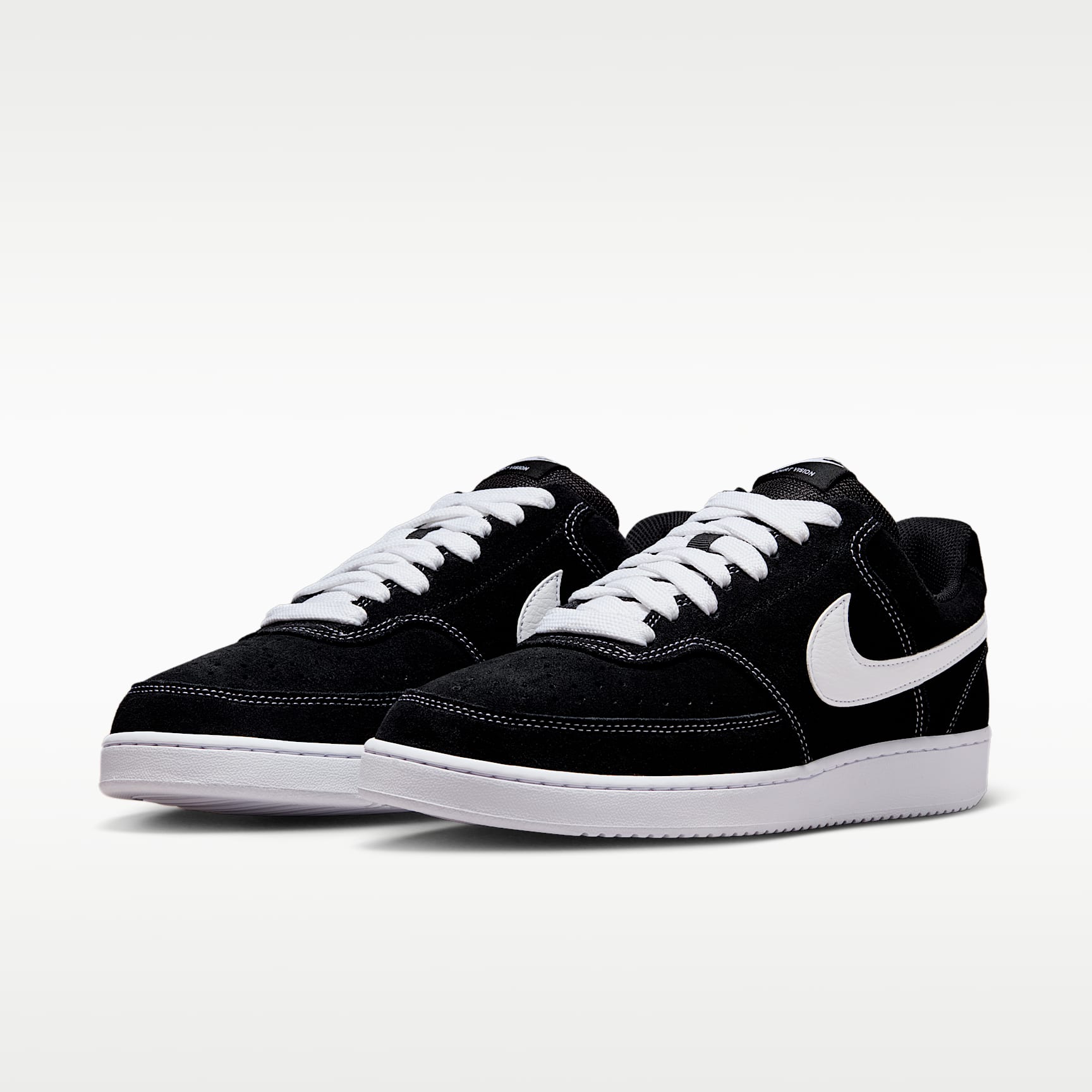 Nike Court Vision Low FL Schuh (Herren) – Schwarz/Weiß