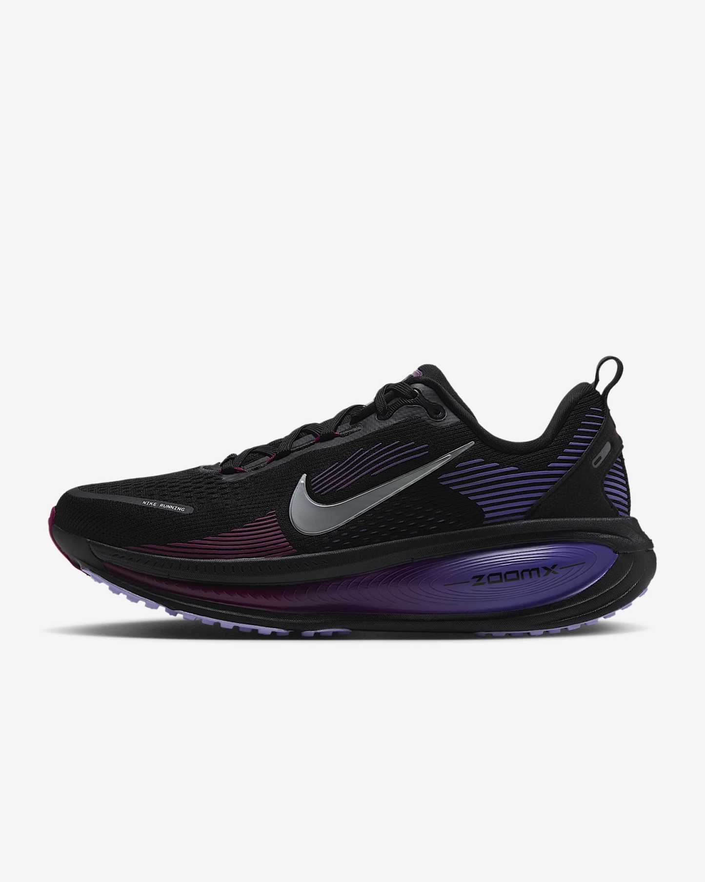 Nike Vomero 18 Straßenlaufschuh (Damen) – Schwarz/Persian Violet/True Berry/Metallic Silver