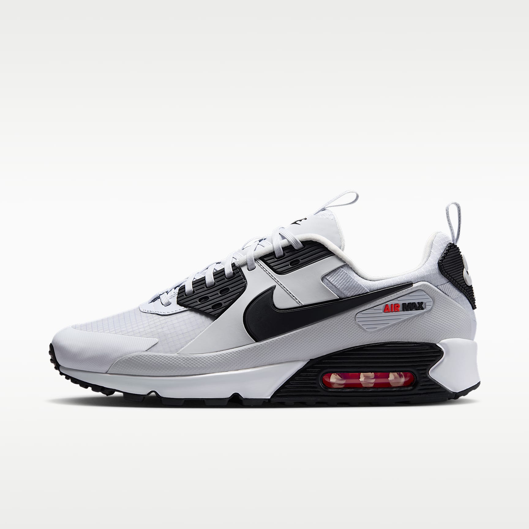 Nike Air Max 90 Drift Schuh (Herren) – Pure Platinum/Bright Crimson/Schwarz