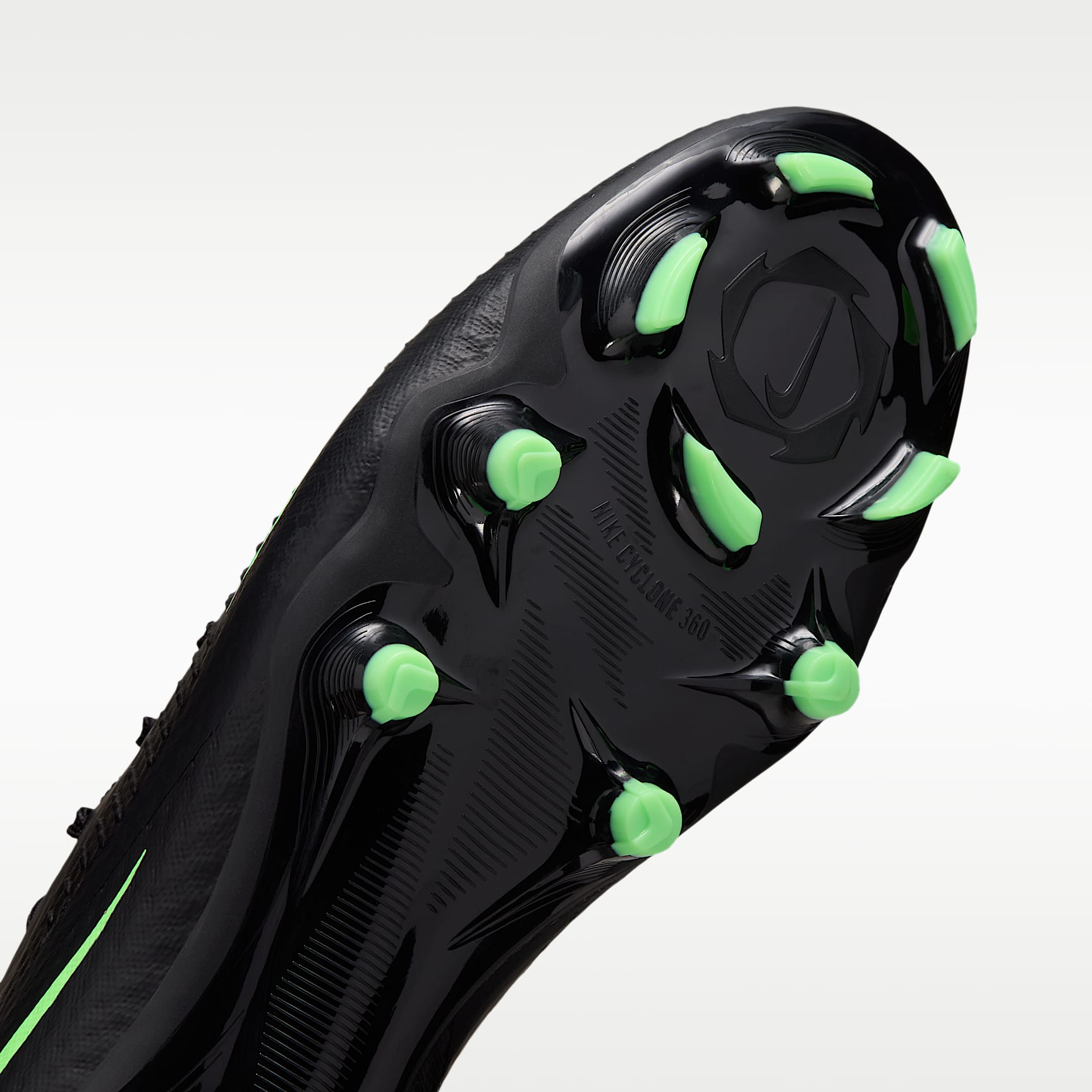 Nike Phantom 6 Low Academy Fußballschuh für verschiedene Böden – Schwarz/Schwarz/Illusion Green