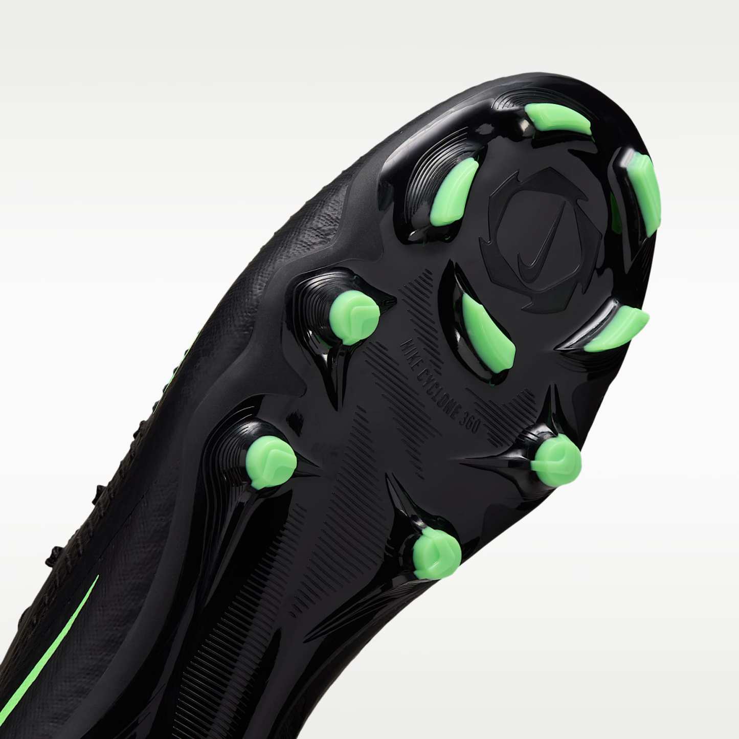 Nike Phantom 6 Low Academy Fußballschuh für verschiedene Böden – Schwarz/Schwarz/Illusion Green