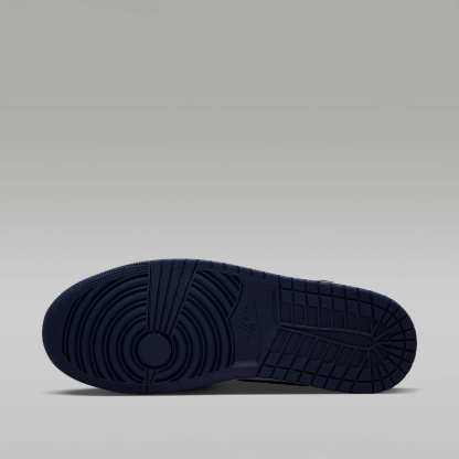 Air Jordan 1 Mid Schuh (Herren) – Obsidian/Weiß/Grey Fog/Obsidian