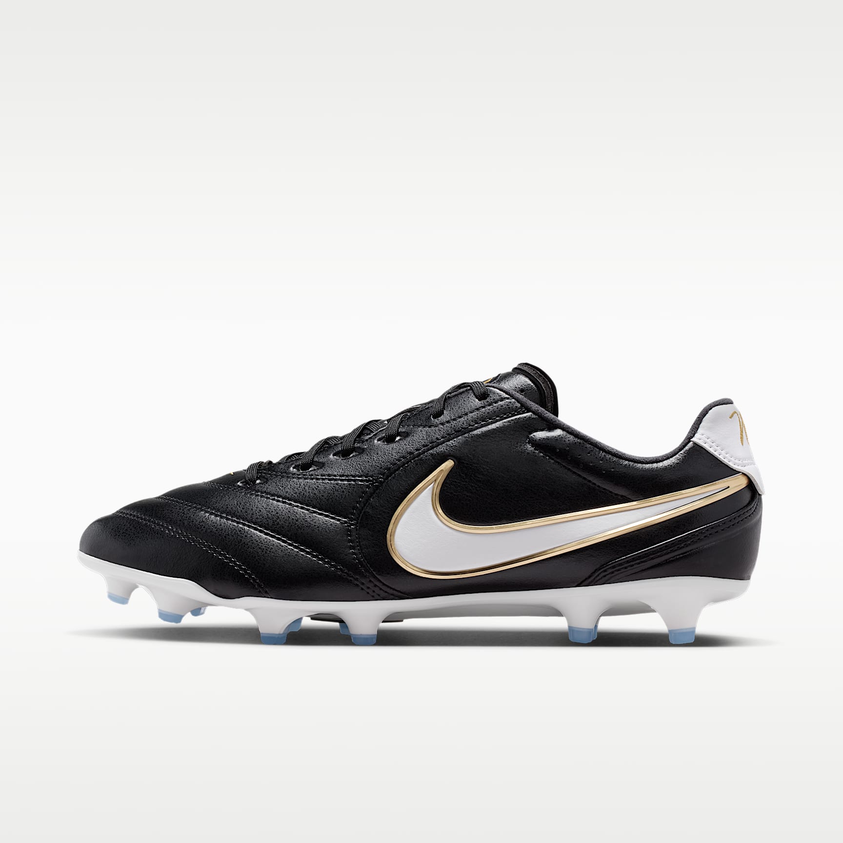 Nike Tiempo Ligera Pro Low-Top-Fußballschuh für normalen Rasen – Schwarz/Weiß