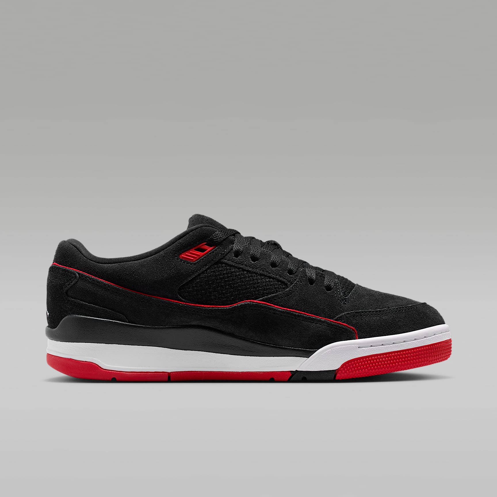 Jordan Flight Court Schuh (Herren) – Schwarz/University Red/Weiß